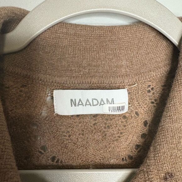 NAADAM Cashmere Blend Pointelle Button Up Sweater - Picture 5 of 7